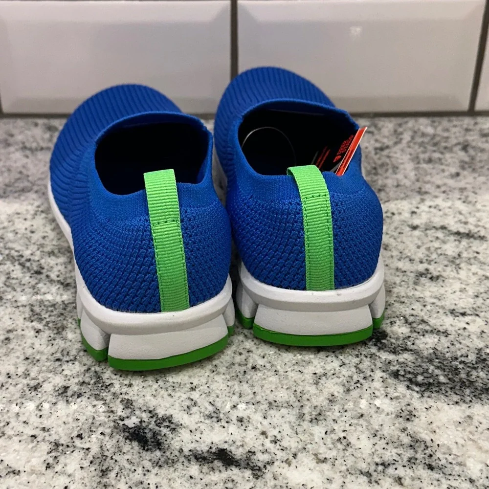 NoSoX Eddy‎ Jr Kids Slip On Sneakers Blue Mesh Lightweight Memory Foam Size 1